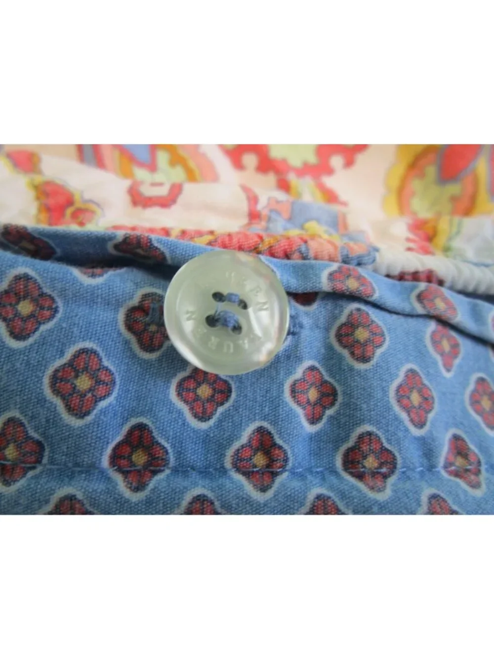 Vintage Lauren Ralph Lauren Full Queen Reversible Duvet Cover Paisley Floral